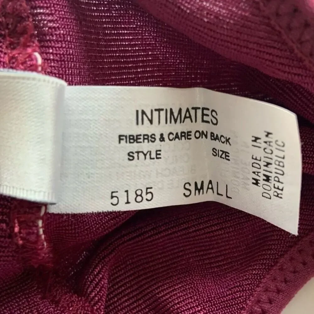 Christian Dior Intimates Vintage Thong Underwear New with Tags Size Small Wine - Picture 9 of 12